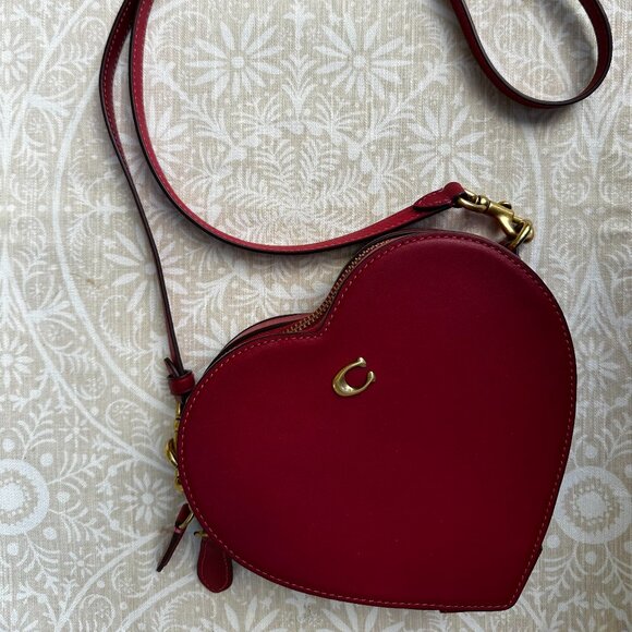 Coach Red Heart Crossbody Bag with Leather Strap - LIMITED EDITION - Picture 1 of 4